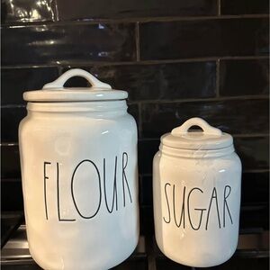White Ceramic Kitchen Canister Set